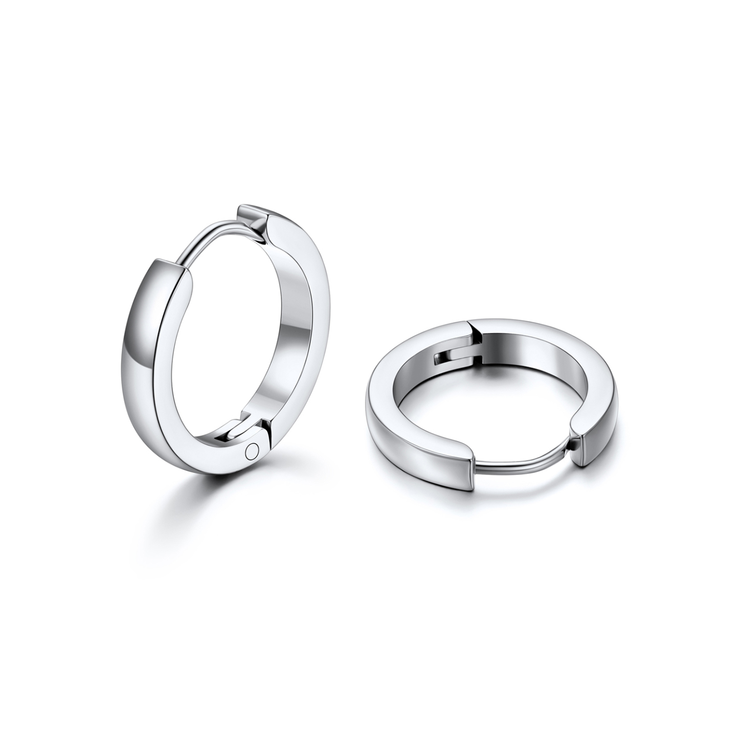 Small Huggie Hoop Earrings in Stainless Steel - 14MM