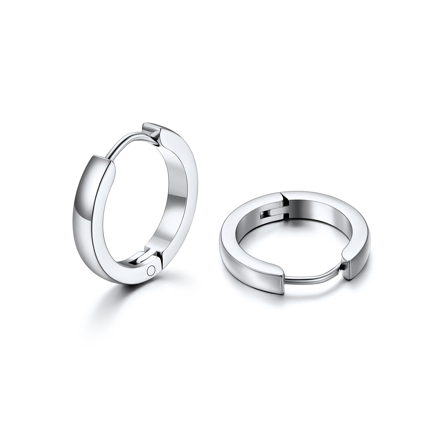 Small Huggie Hoop Earrings in Stainless Steel - 14MM