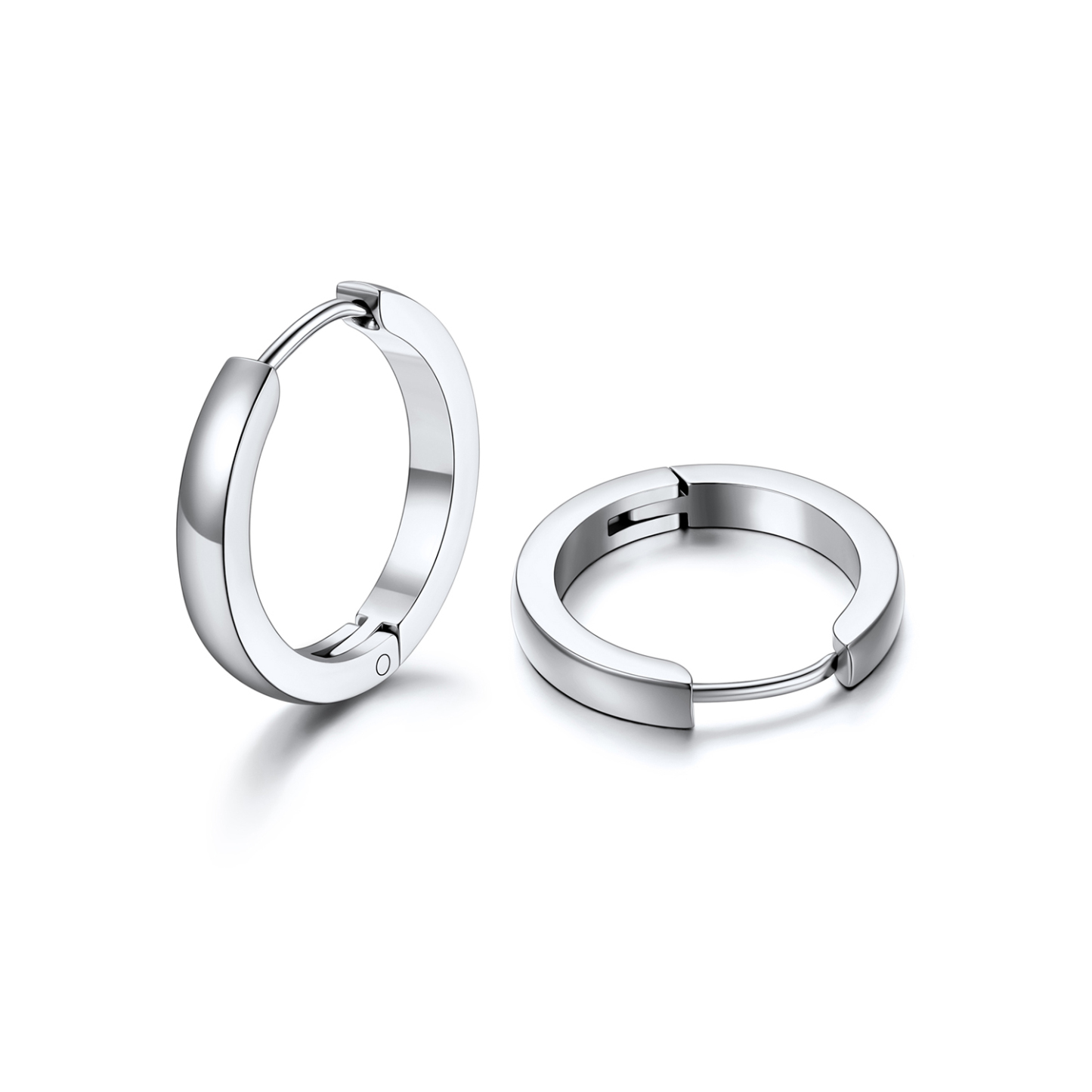 Small Huggie Hoop Earrings in Stainless Steel - 16MM