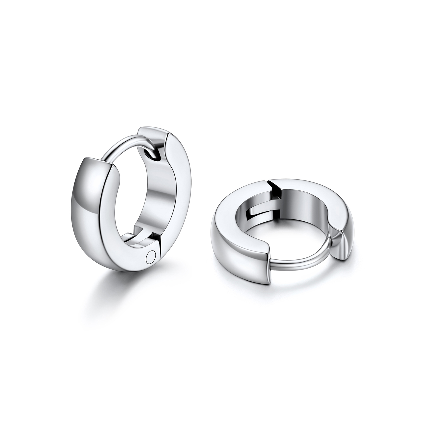 Small Huggie Hoop Earrings in Stainless Steel - 7MM