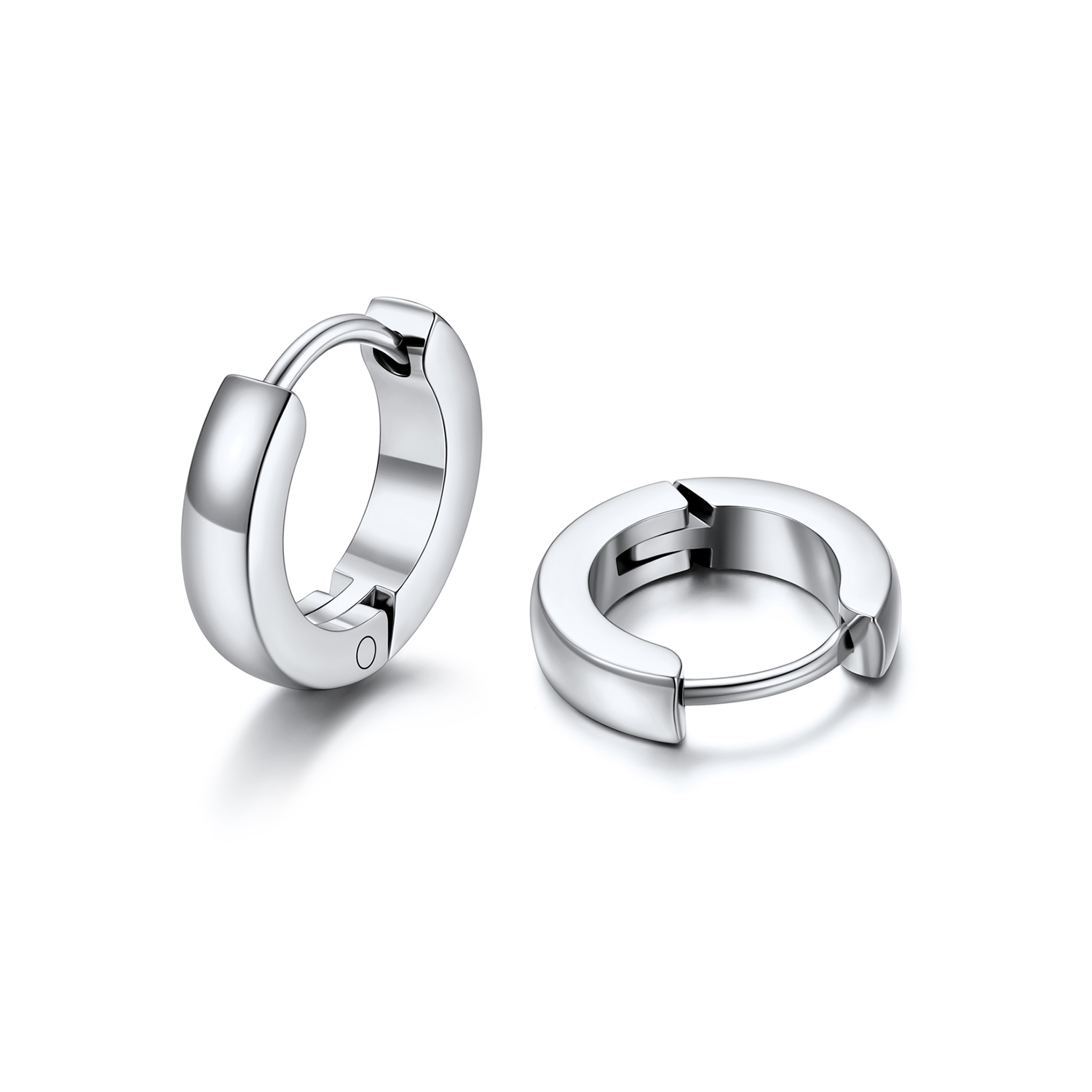 Small Huggie Hoop Earrings in Stainless Steel - 9MM