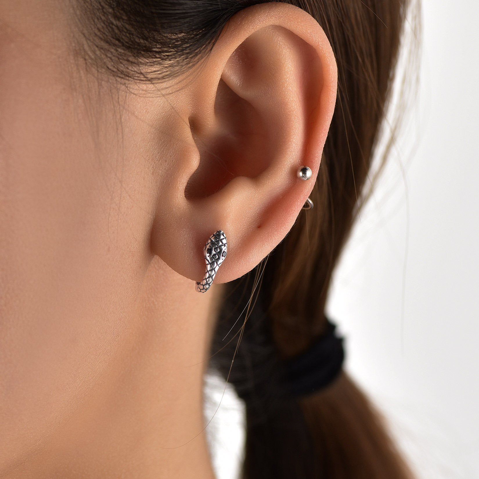 Snake Huggie Hoop Earrings for Women-01