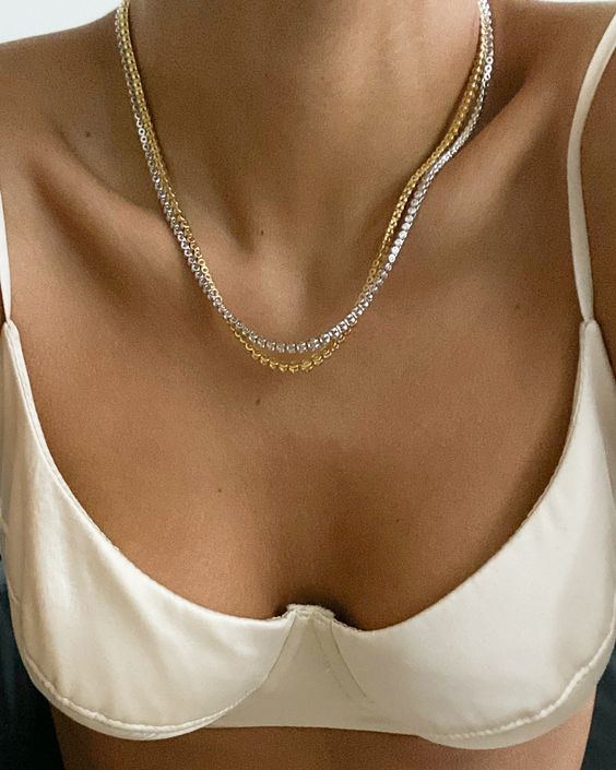 Tennis Chain Necklace with CZ for Women-01