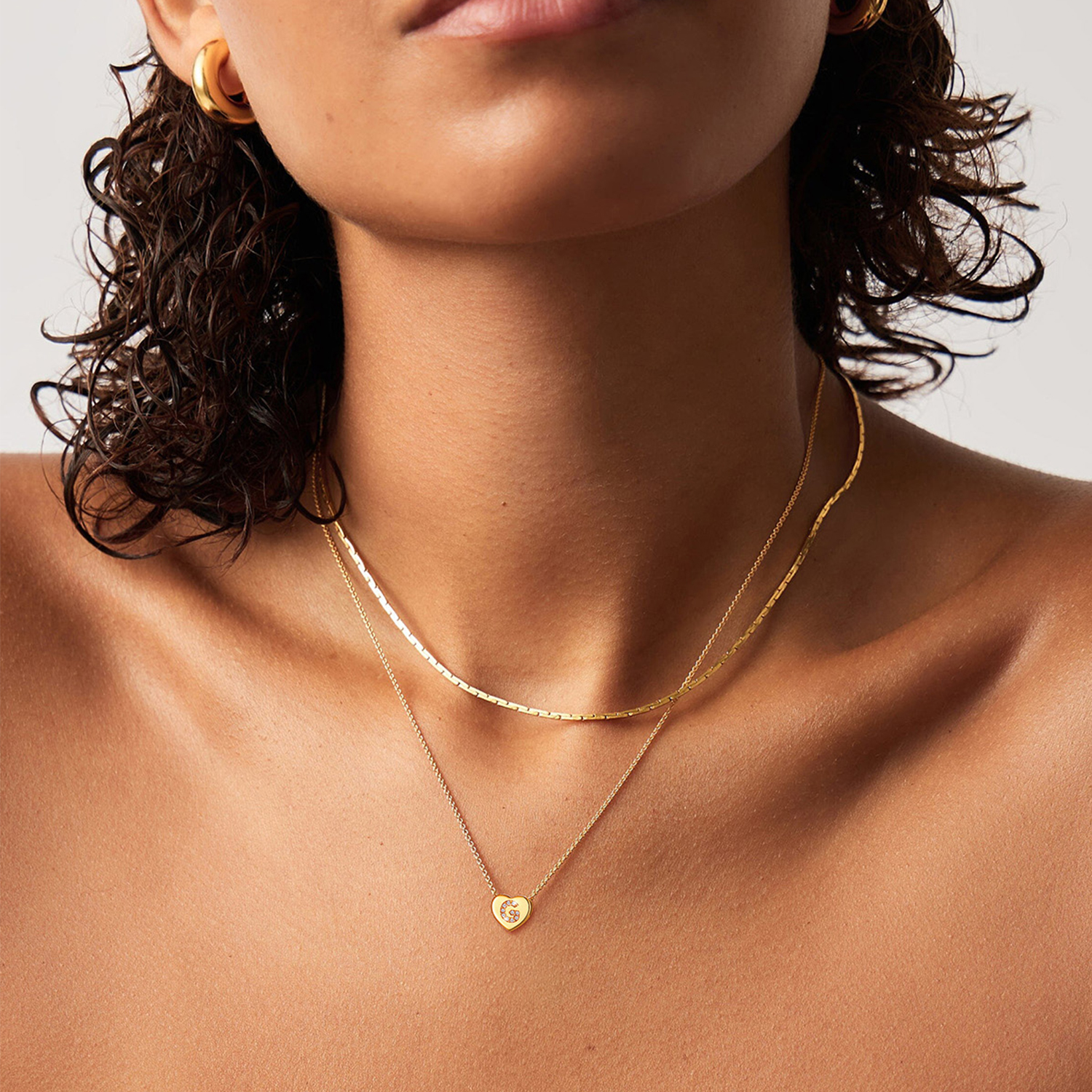 Tiny Heart Initial Necklace with CZ for Women-02