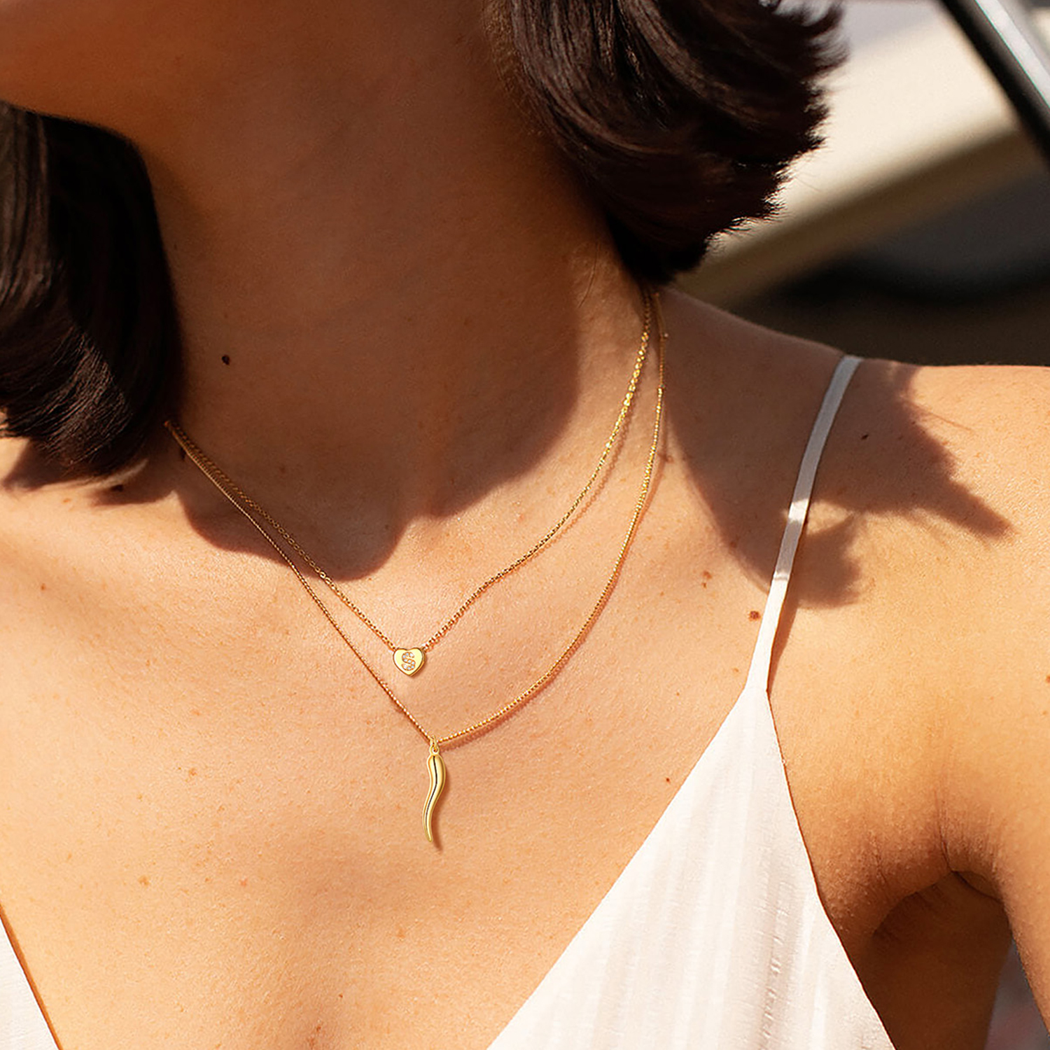 Tiny Heart Initial Necklace with CZ for Women-03