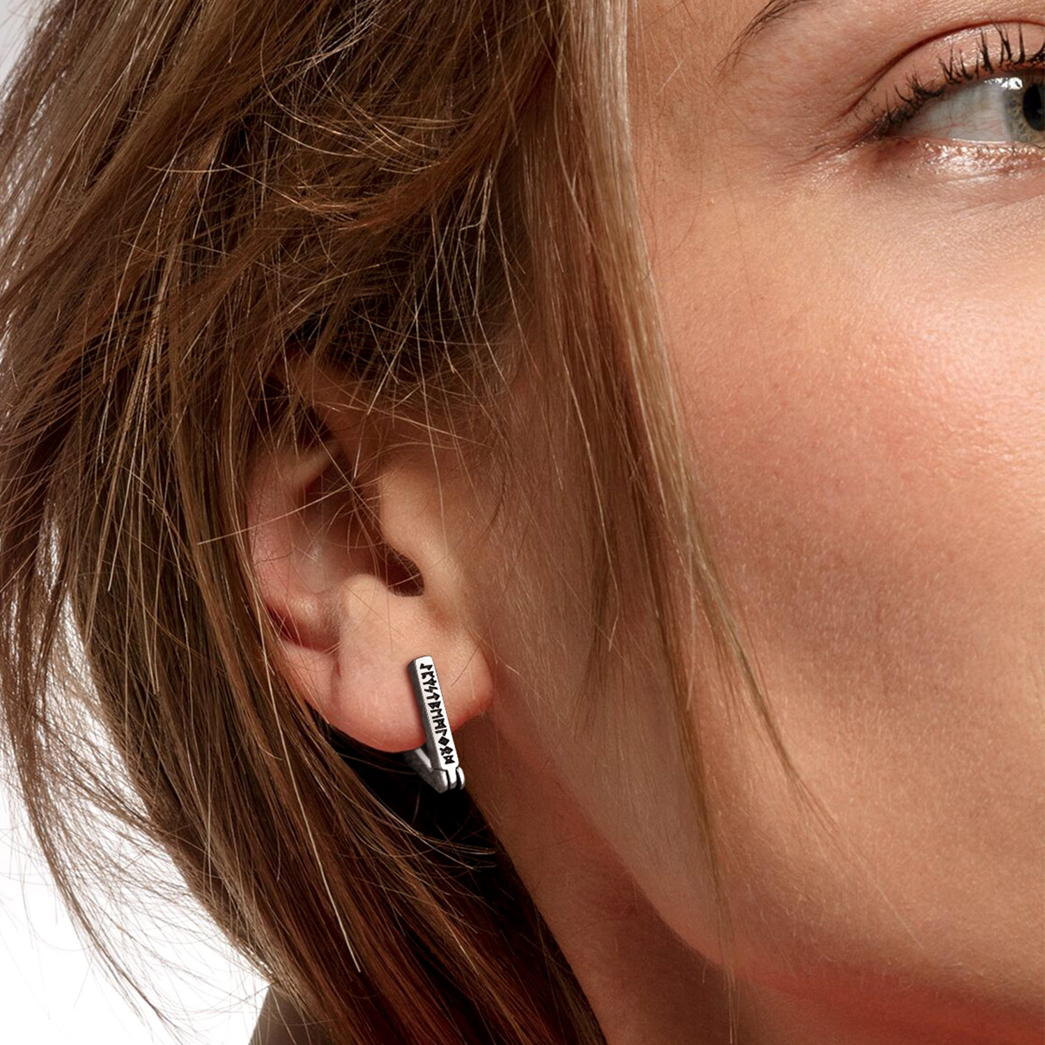 Triangle Viking Rune Huggie Hoop Earrings for Women-01