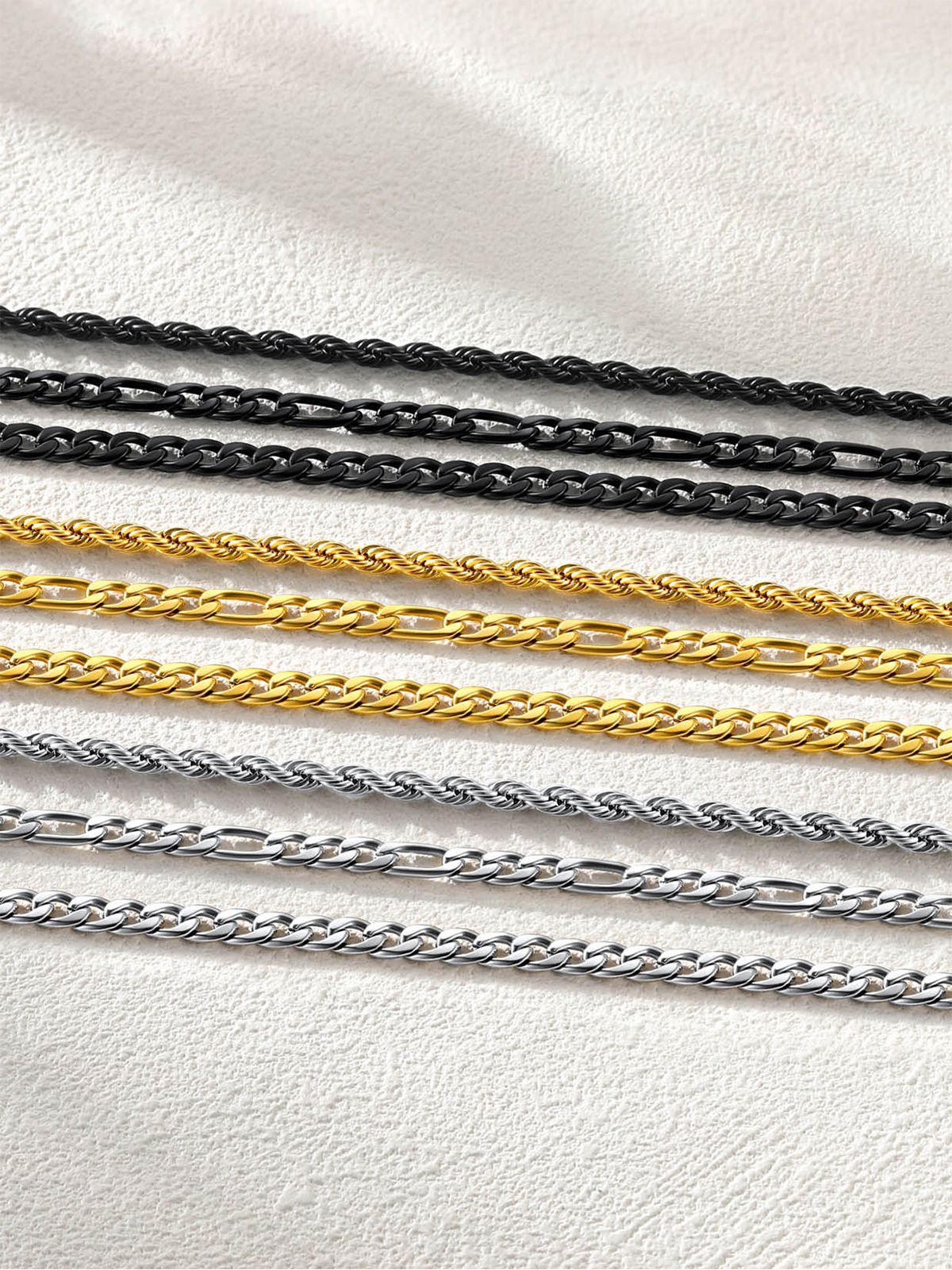 3 Pcs Layered Anklet Set in 14K Gold Plated