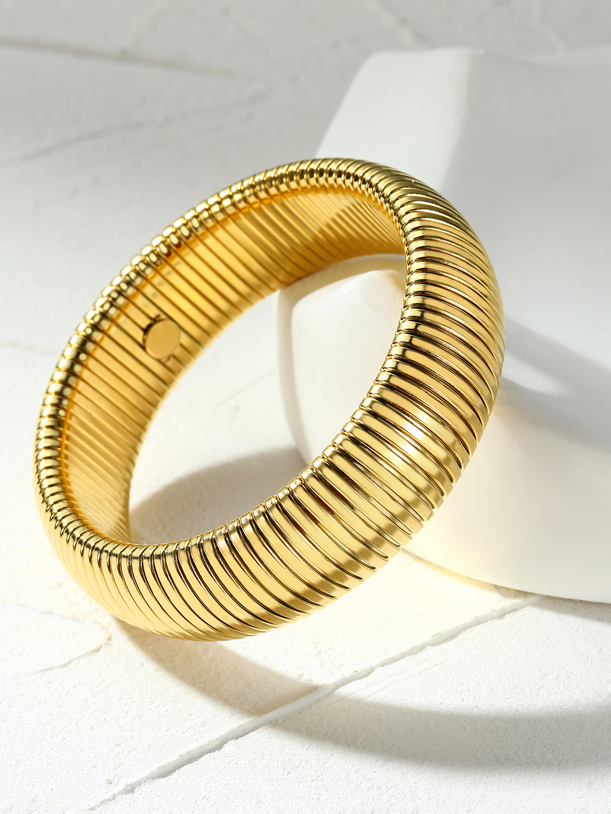 Chunky Stretch Bangle Bracelet in 18K Gold Plated