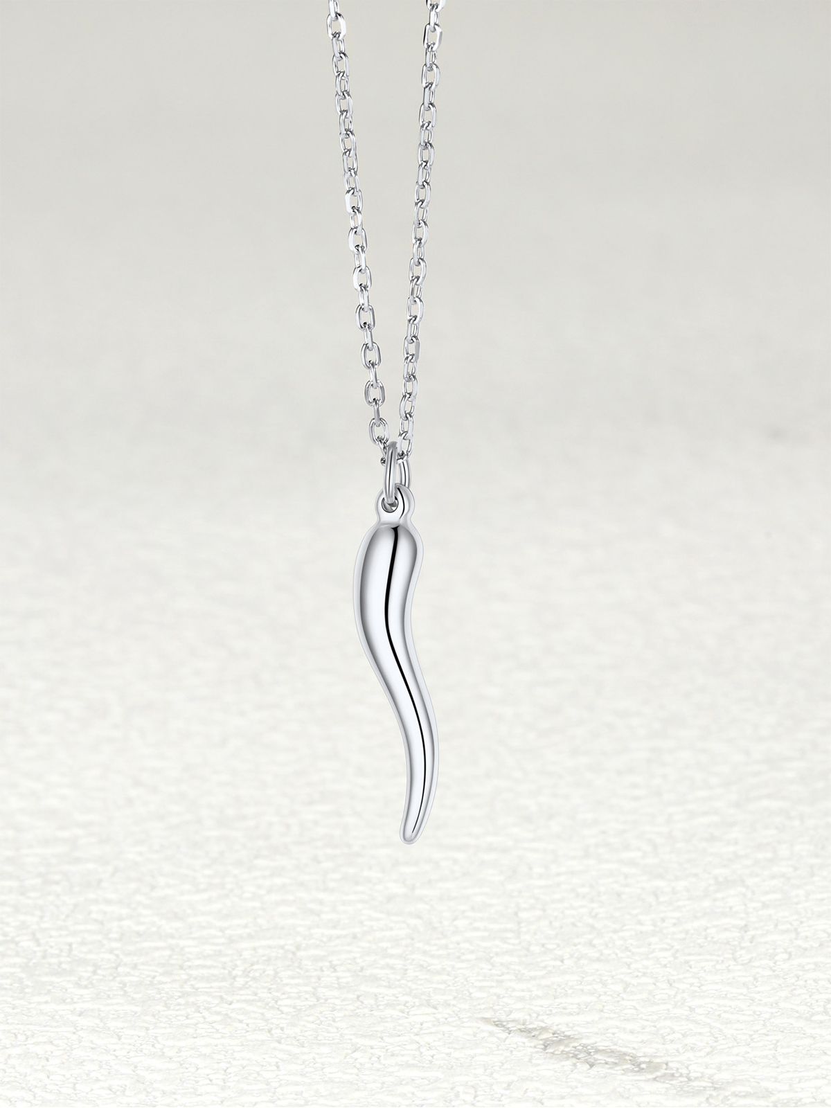 Cornicello Necklace Italian Horn Pendant in Stainless