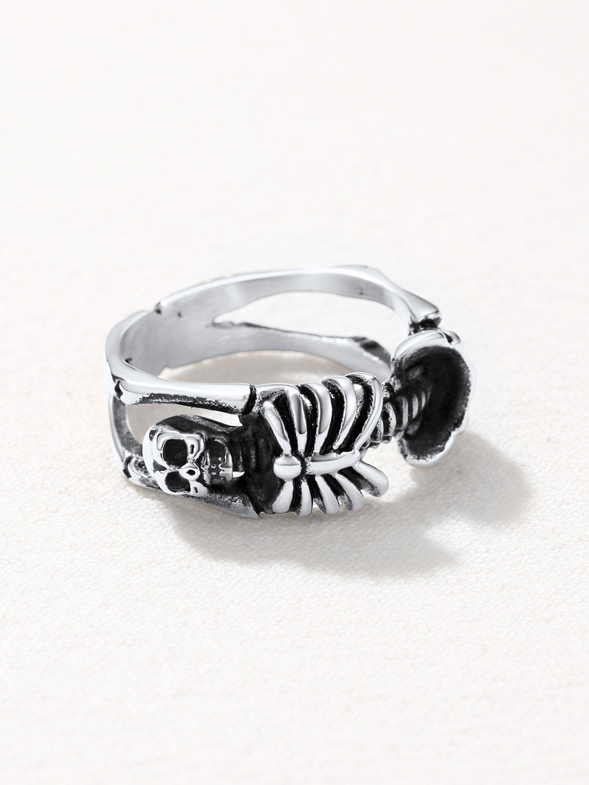 9mm Chunky Gothic Skull Ring in Stainless