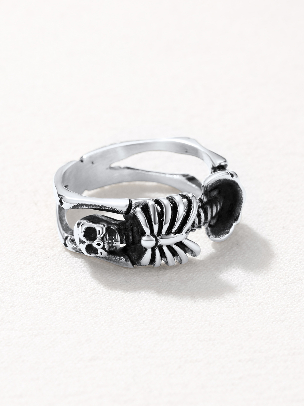 9mm Chunky Gothic Skull Ring in Stainless