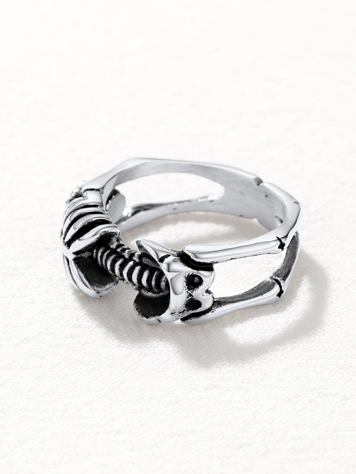 9mm Chunky Gothic Skull Ring in Stainless