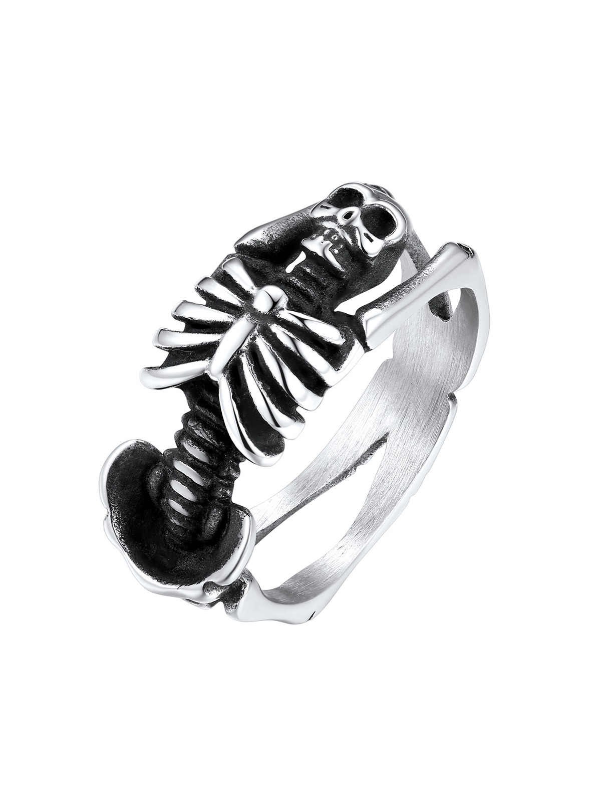 9mm Chunky Gothic Skull Ring in Stainless