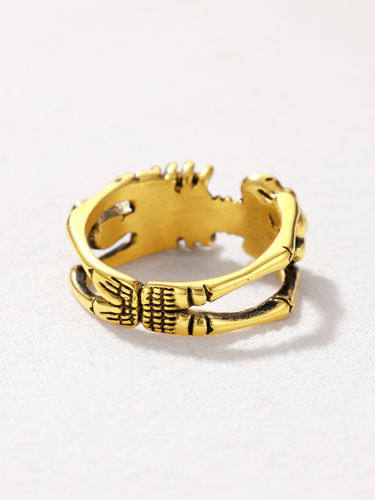 9mm Chunky Gothic Skull Ring in 18K Gold Plated