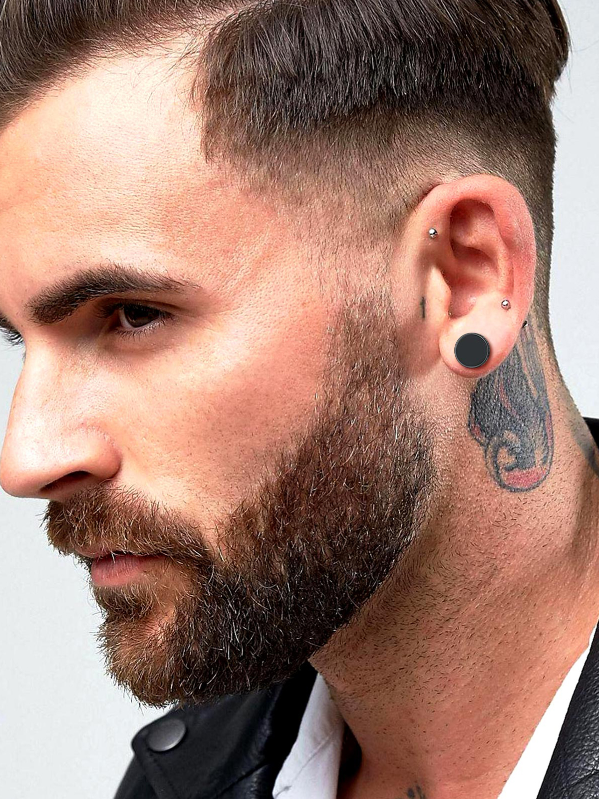 Rune Symbol Stud Viking Earrings in Black Plated