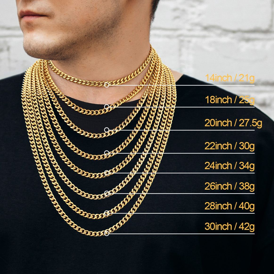 6mm Thick Cuban Chain Necklace in 18K Gold Plated