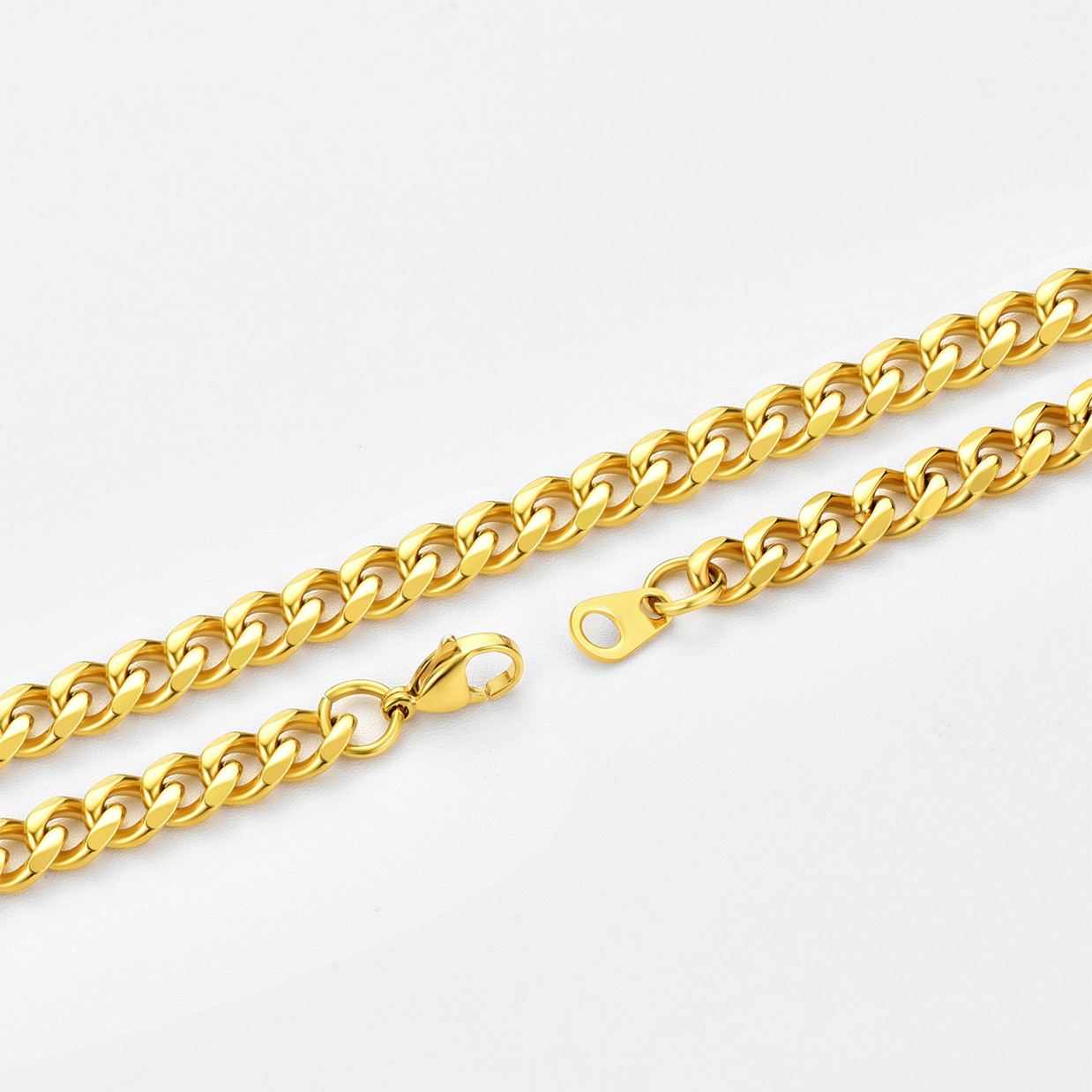 6mm Thick Cuban Chain Necklace in 18K Gold Plated