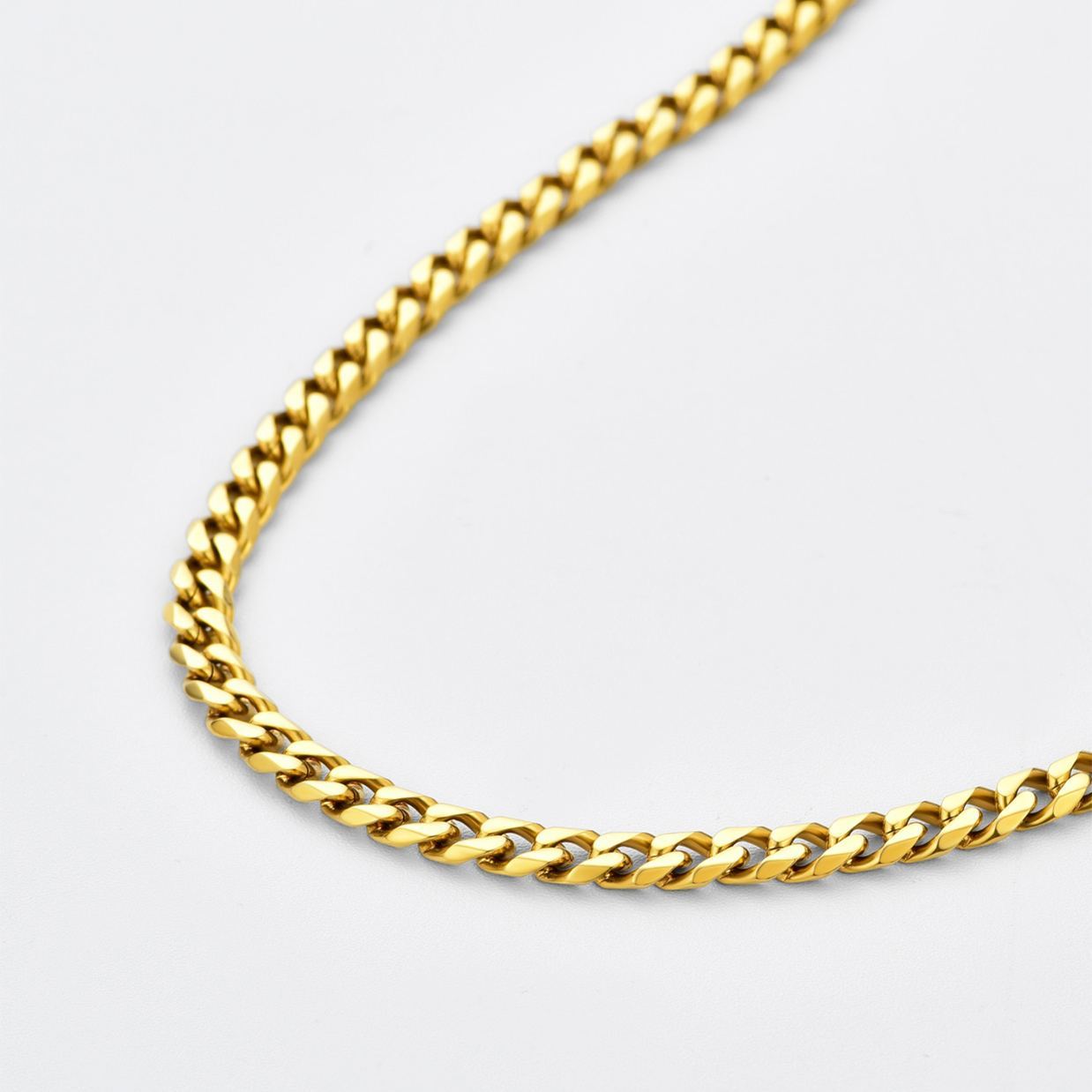 6mm Thick Cuban Chain Necklace in 18K Gold Plated
