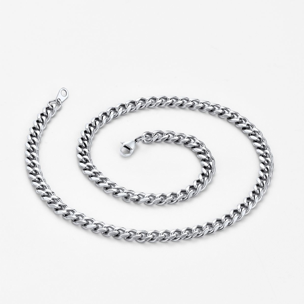 6mm Thick Cuban Chain Necklace in Stainless