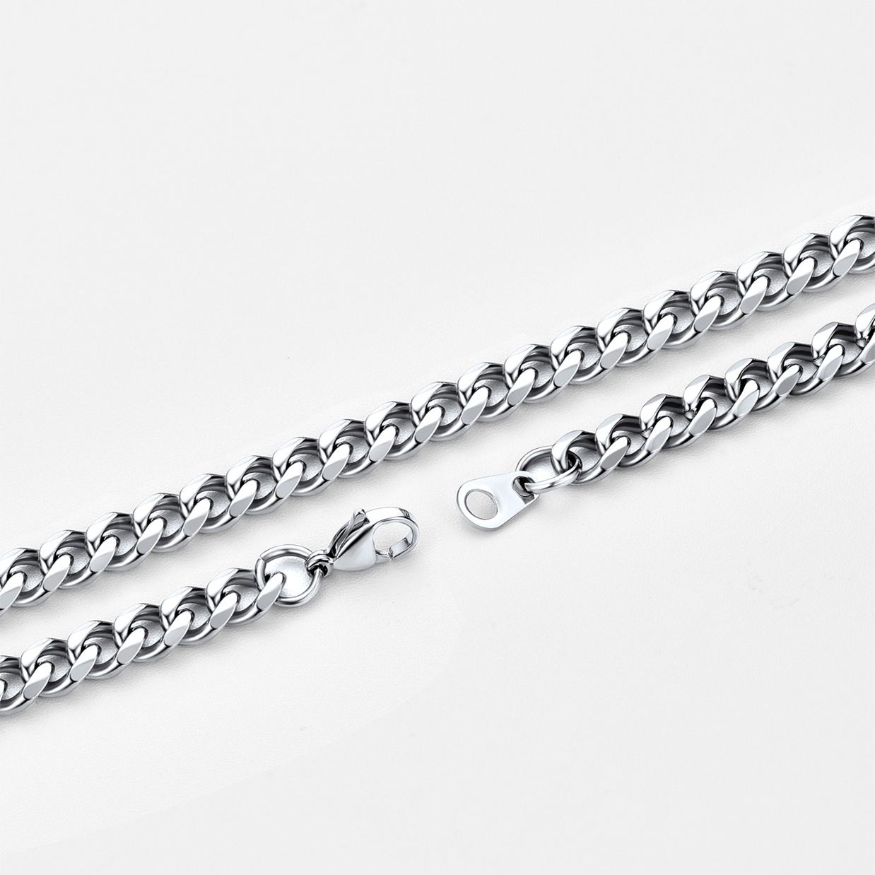 6mm Thick Cuban Chain Necklace in Stainless