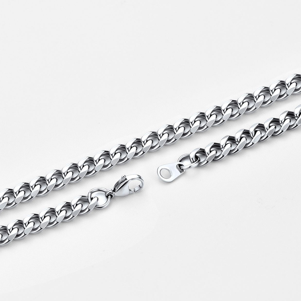 6mm Thick Cuban Chain Necklace in Stainless