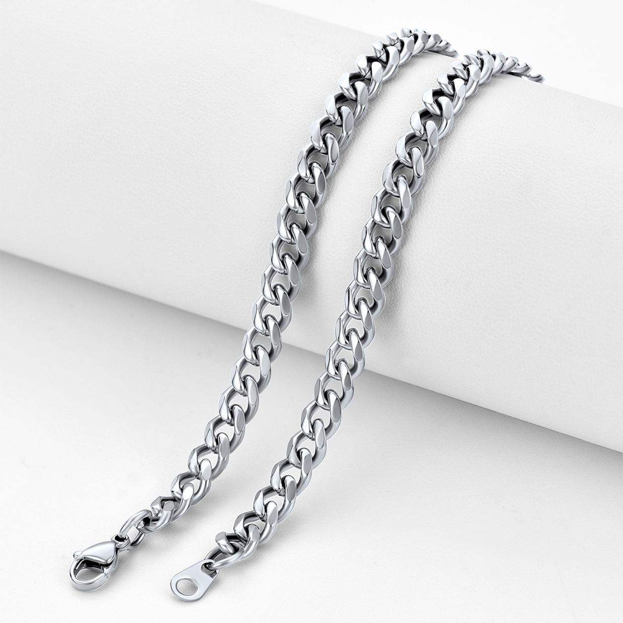 6mm Thick Cuban Chain Necklace in Stainless