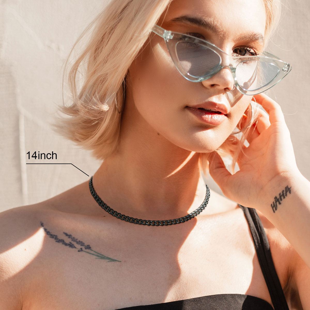 6mm Thick Cuban Chain Necklace in Black Plated