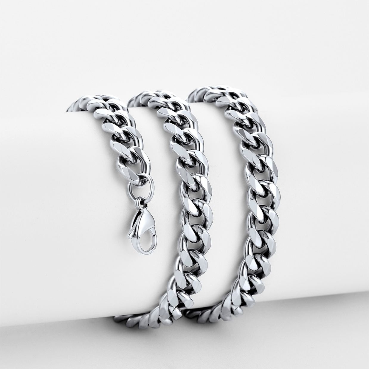 9mm Thick Cuban Chain Necklace in Stainless