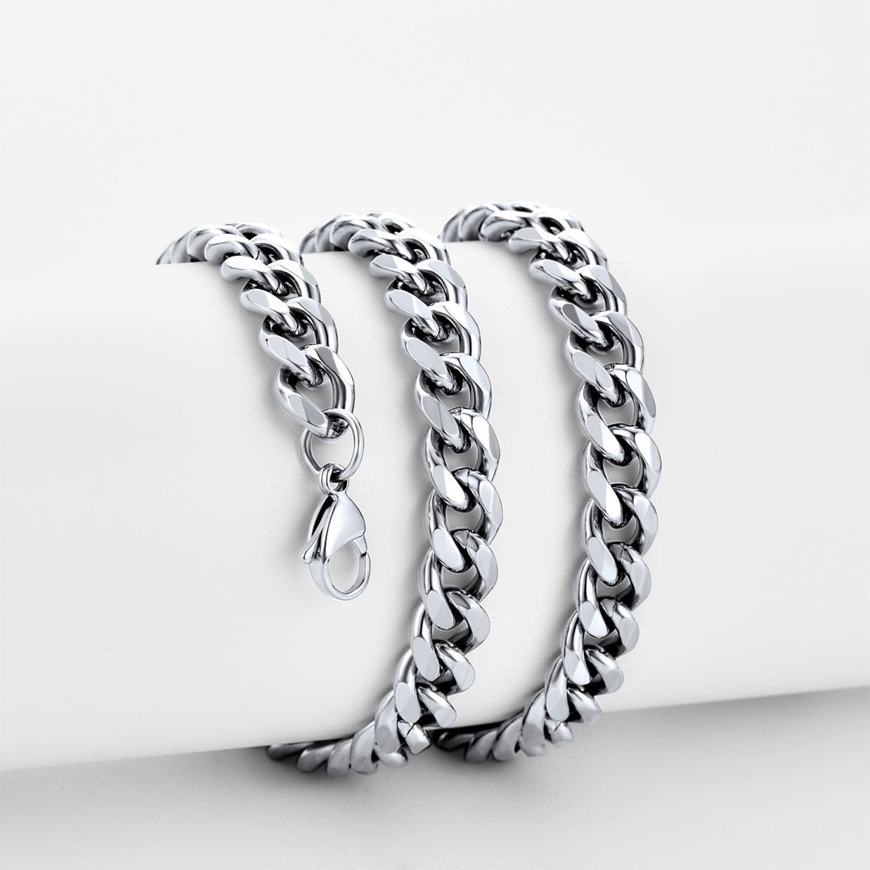 9mm Thick Cuban Chain Necklace in Stainless