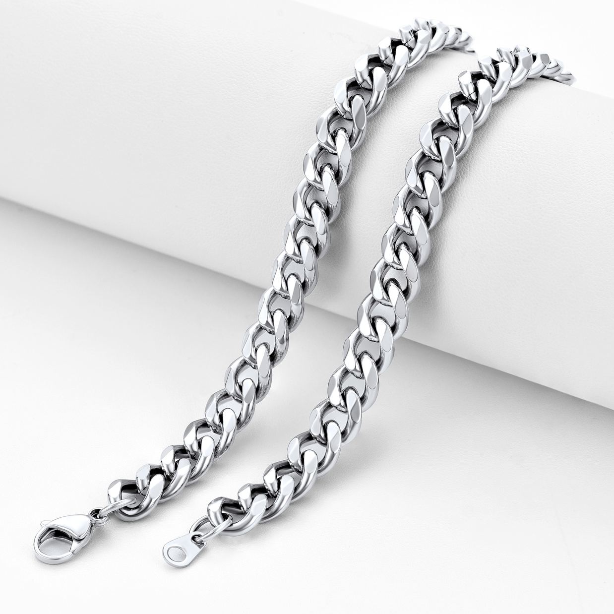 9mm Thick Cuban Chain Necklace in Stainless