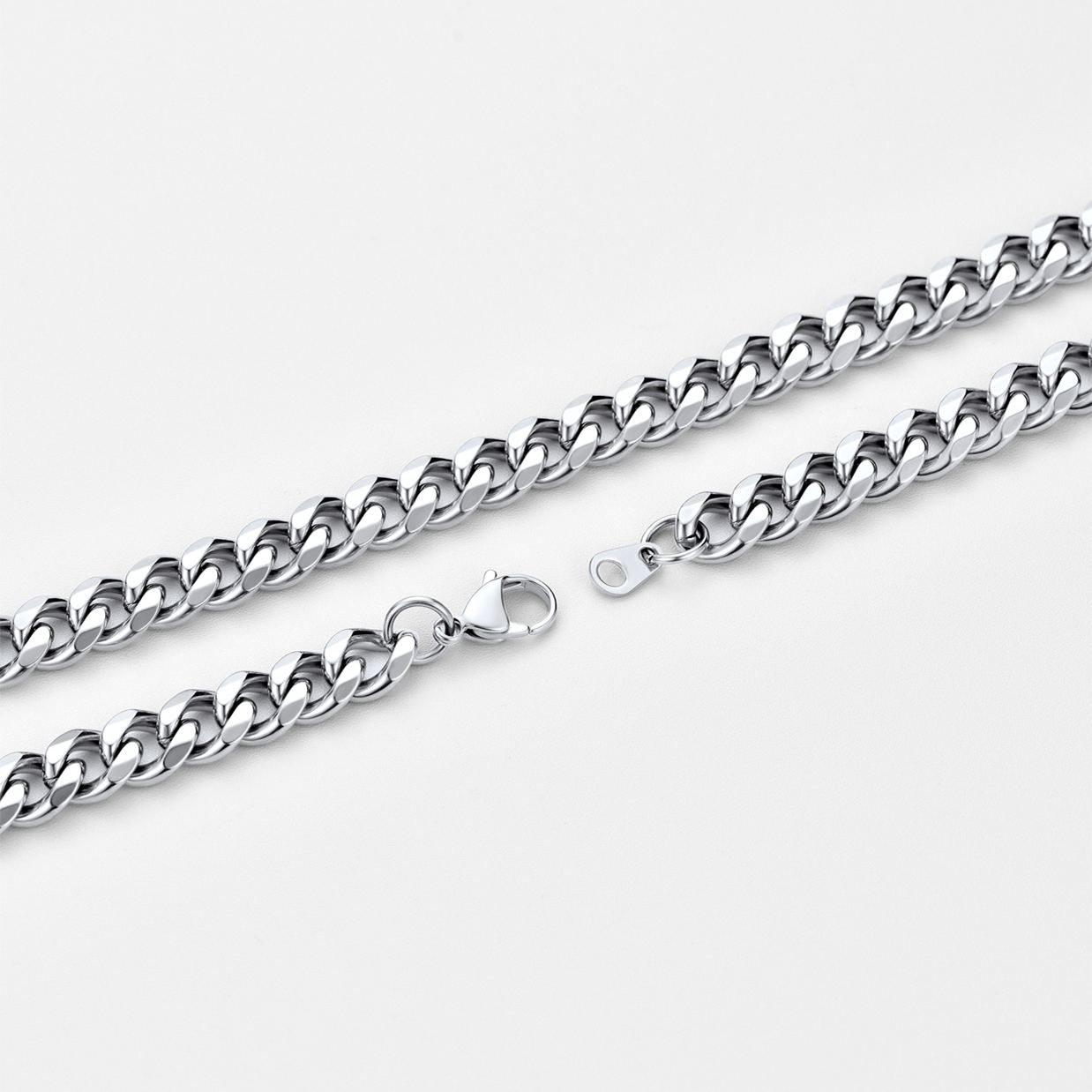 9mm Thick Cuban Chain Necklace in Stainless