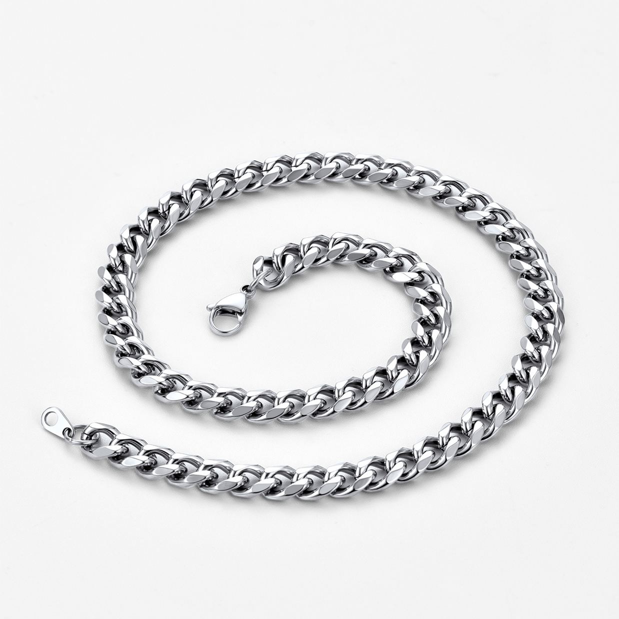 9mm Thick Cuban Chain Necklace in Stainless