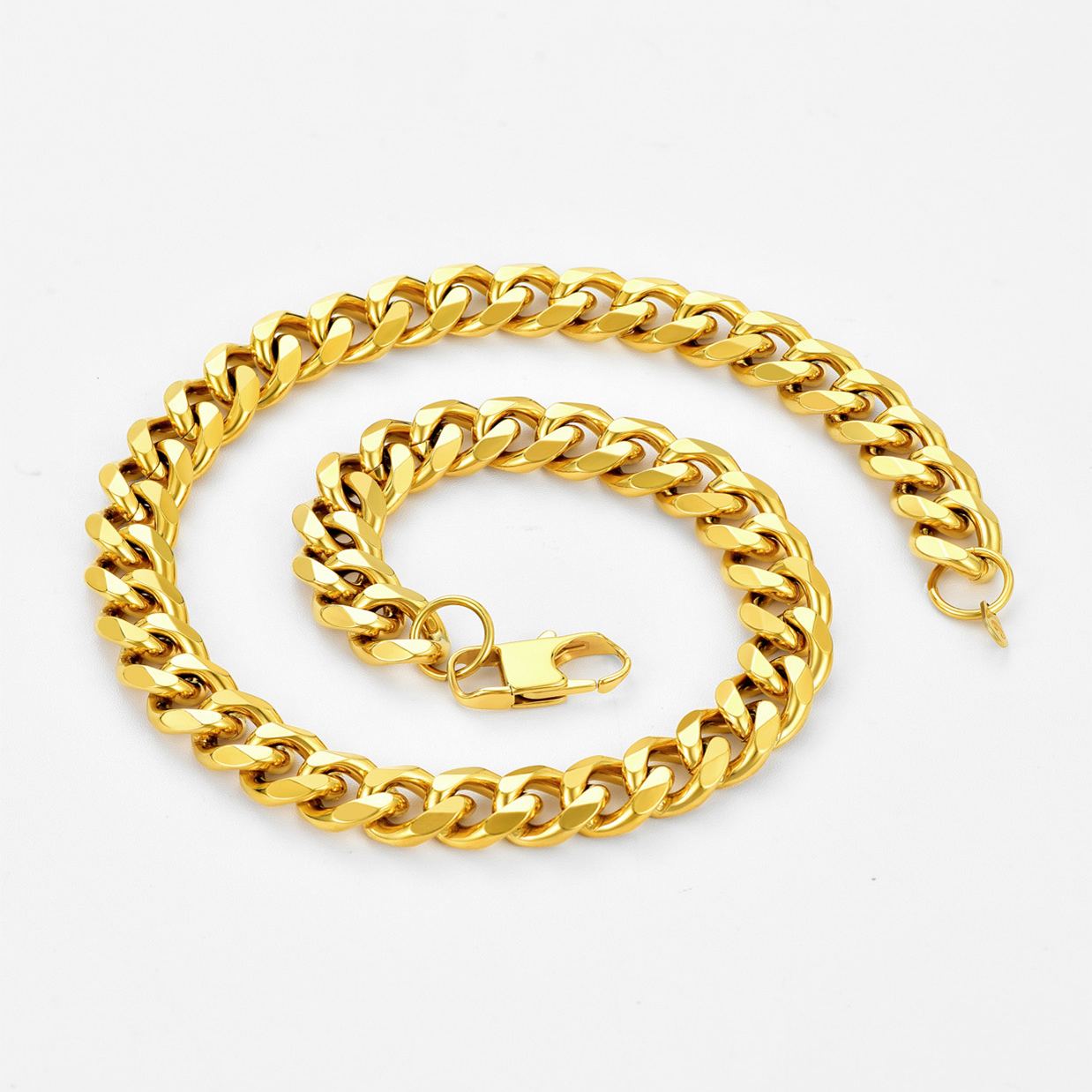12mm Thick Cuban Chain Necklace in 18K Gold Plated