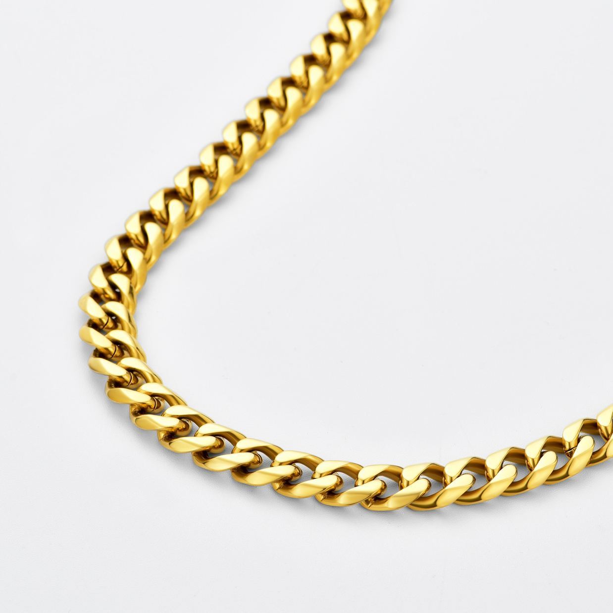 12mm Thick Cuban Chain Necklace in 18K Gold Plated