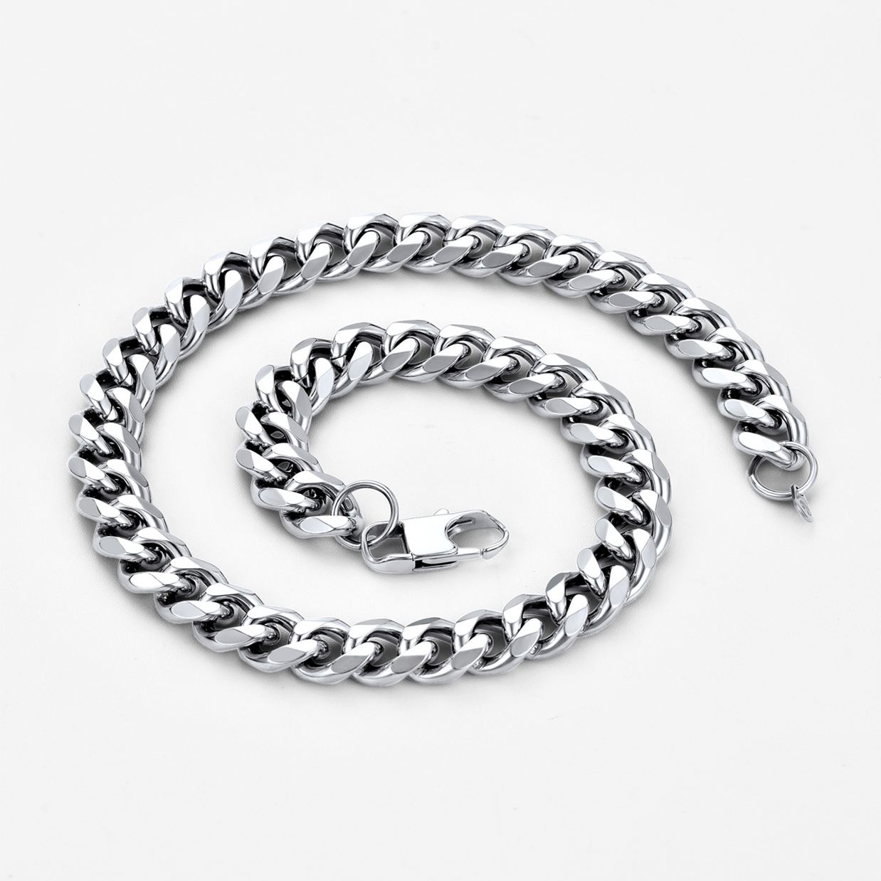 12mm Thick Cuban Chain Necklace in Stainless