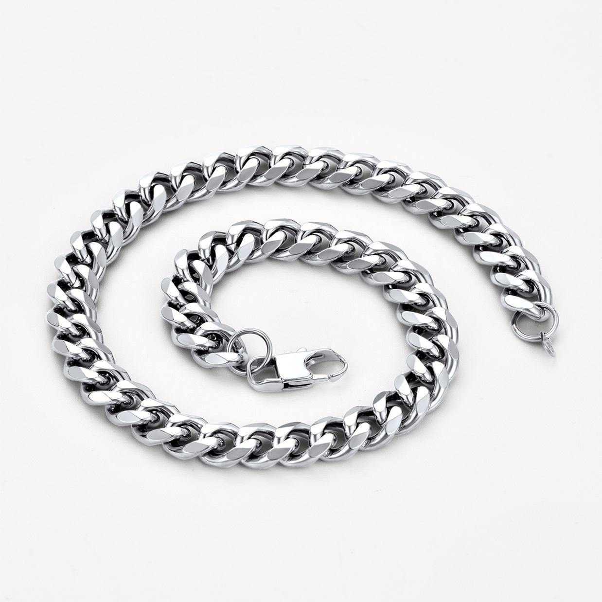 12mm Thick Cuban Chain Necklace in Stainless