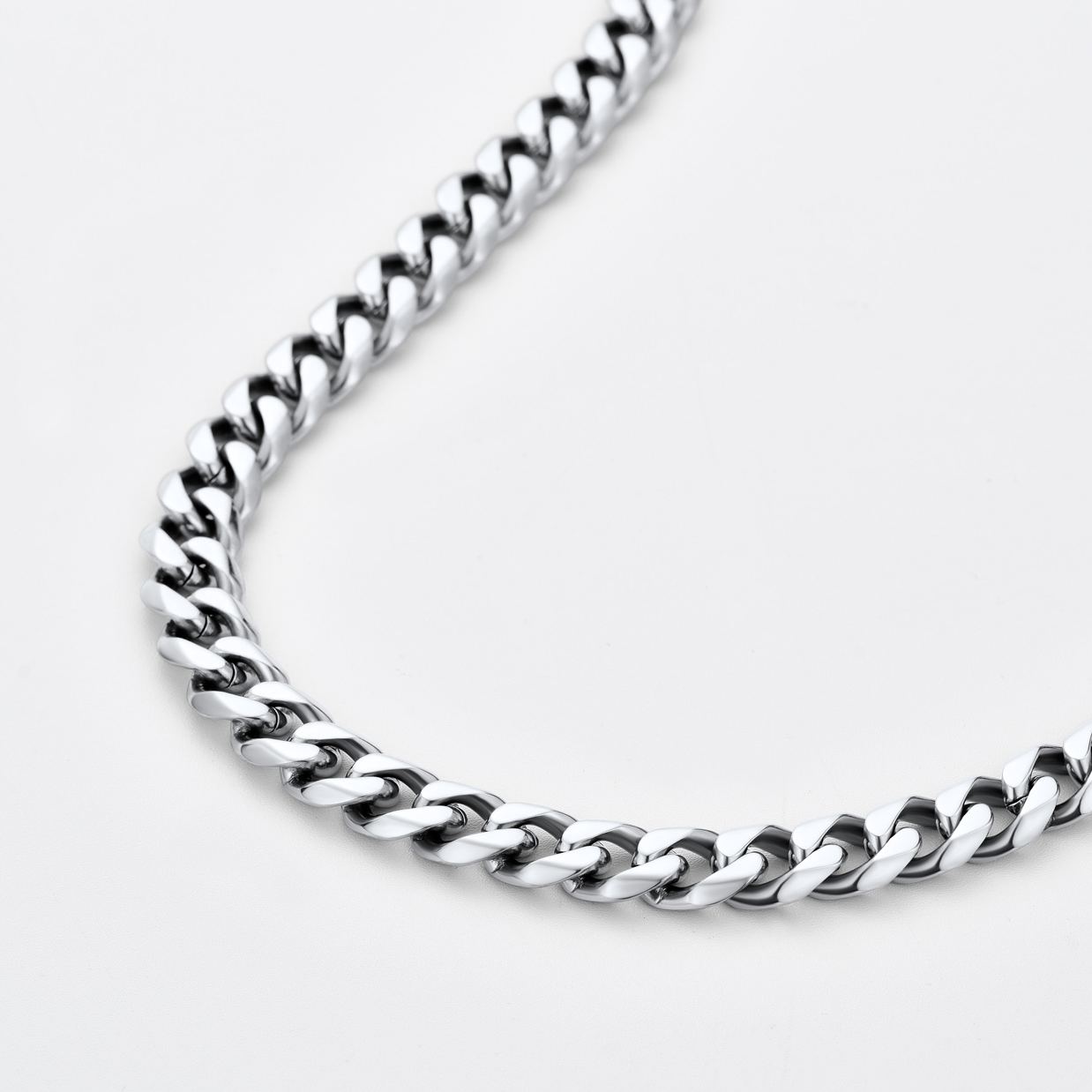 12mm Thick Cuban Chain Necklace in Stainless