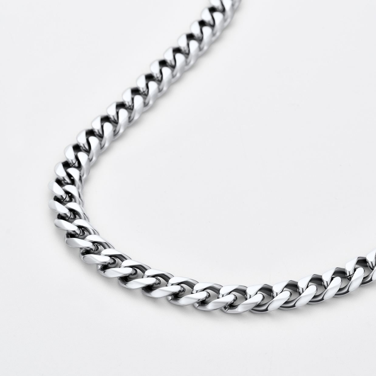12mm Thick Cuban Chain Necklace in Stainless