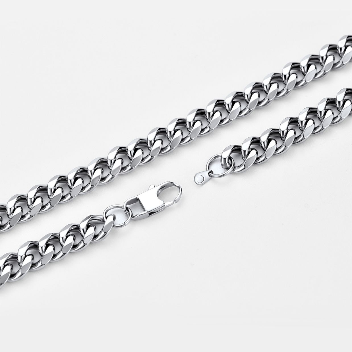 12mm Thick Cuban Chain Necklace in Stainless