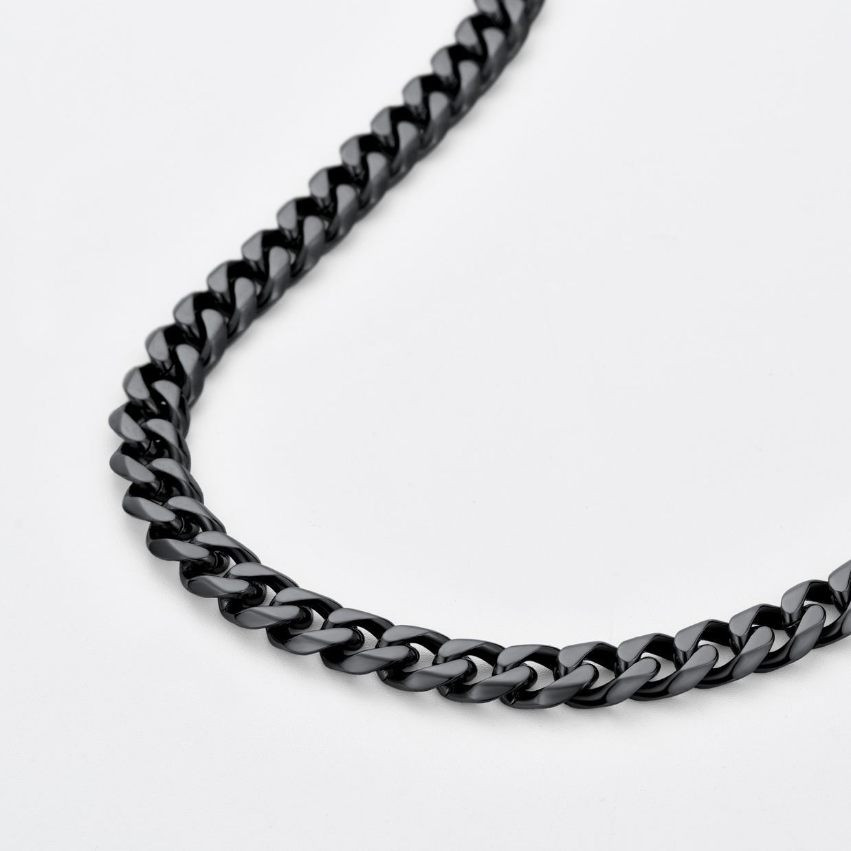 12mm Thick Cuban Chain Necklace in Black Plated