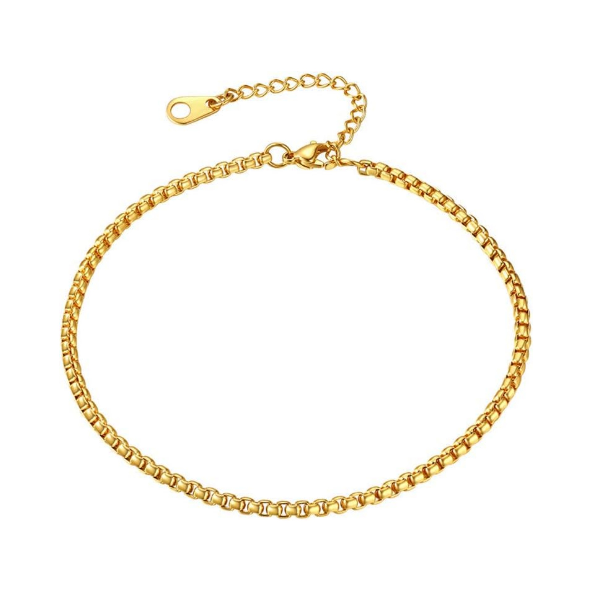 Stainless Steel Adjustable Box Link Chains Ankle