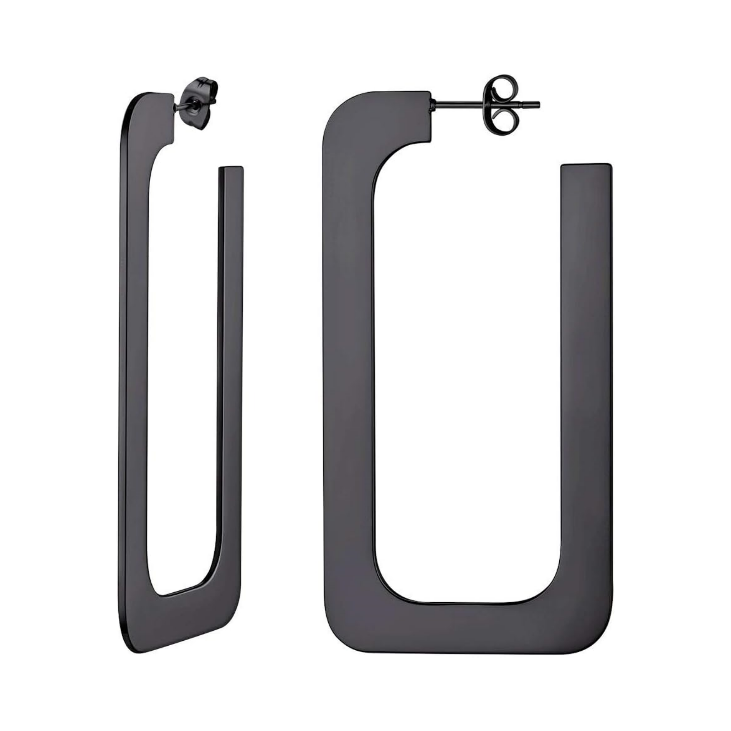 Thin Flat Rectangle Pierced Drop & Dangle Earrings