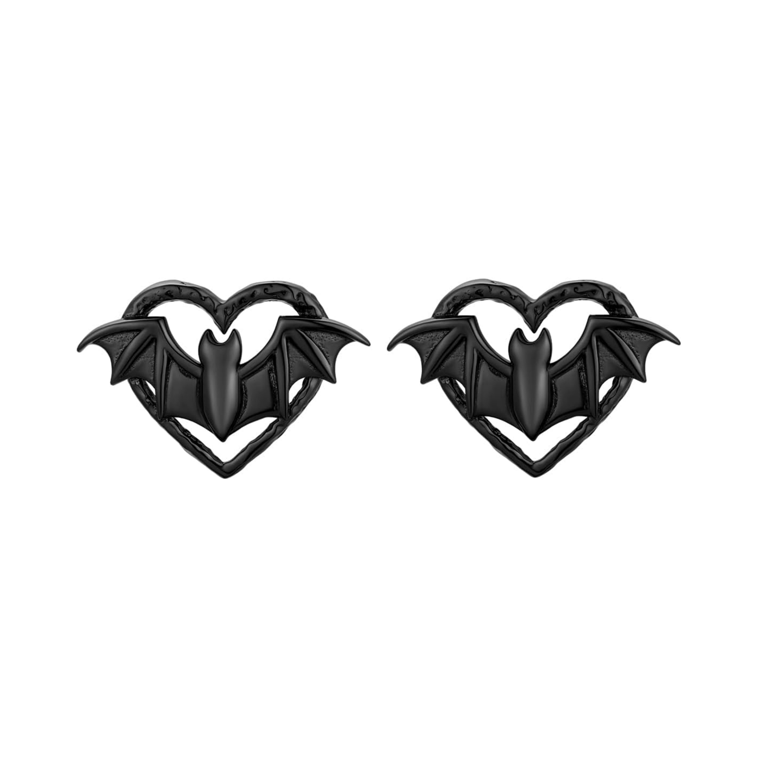 Heart Bat Stud Earrings