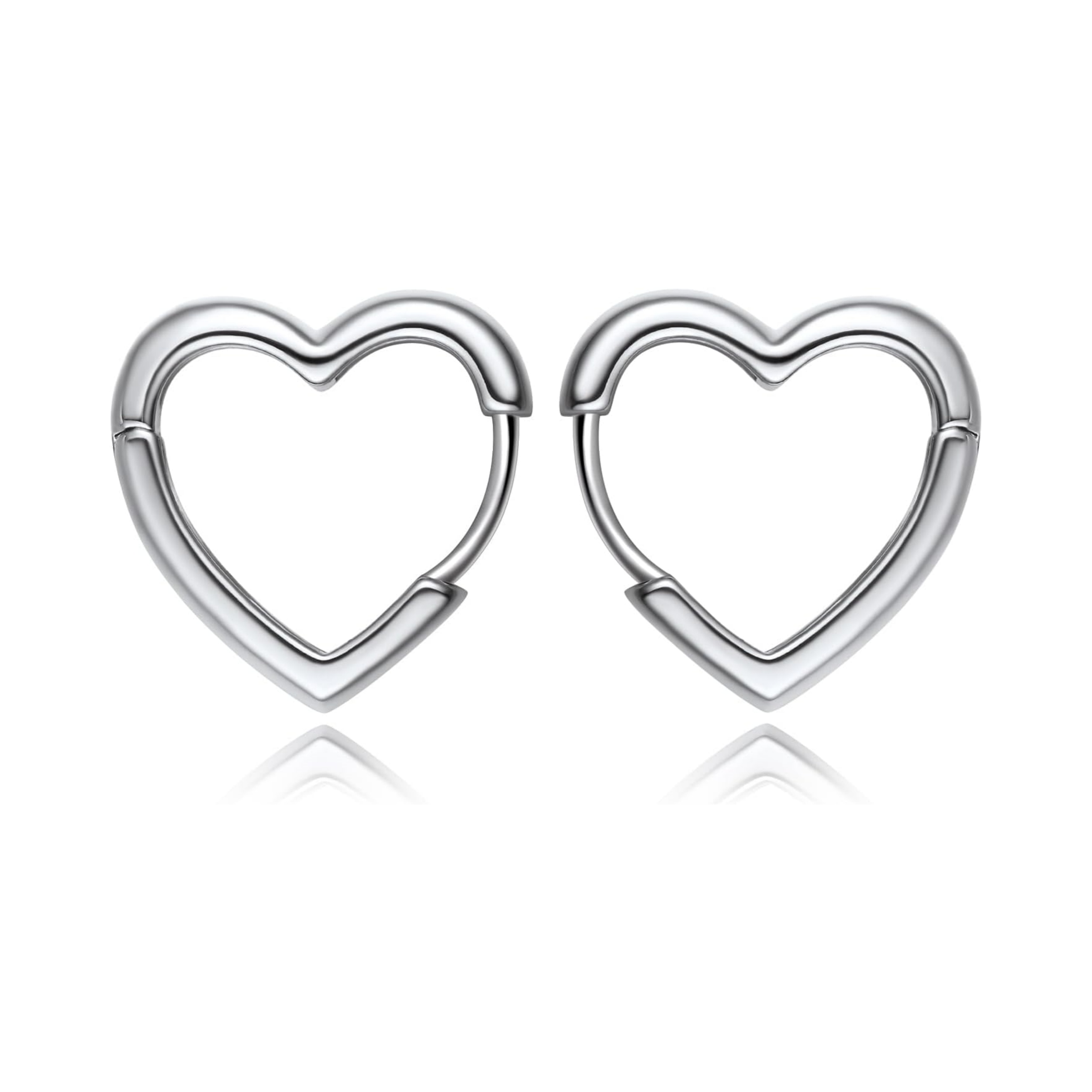 Hollow Heart Cute Small Huggie Hoops Earrings