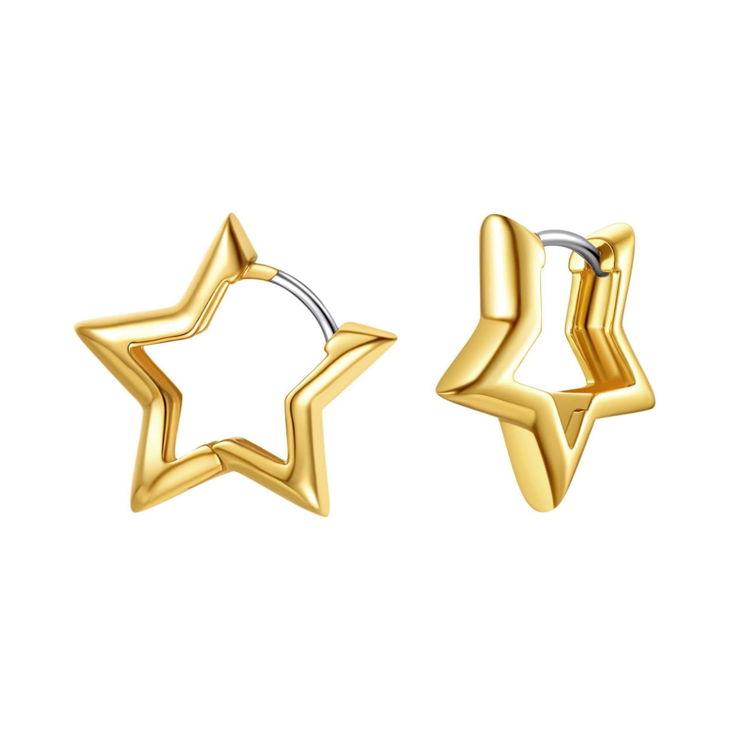 Hollow Star Huggie Hoops Earrings