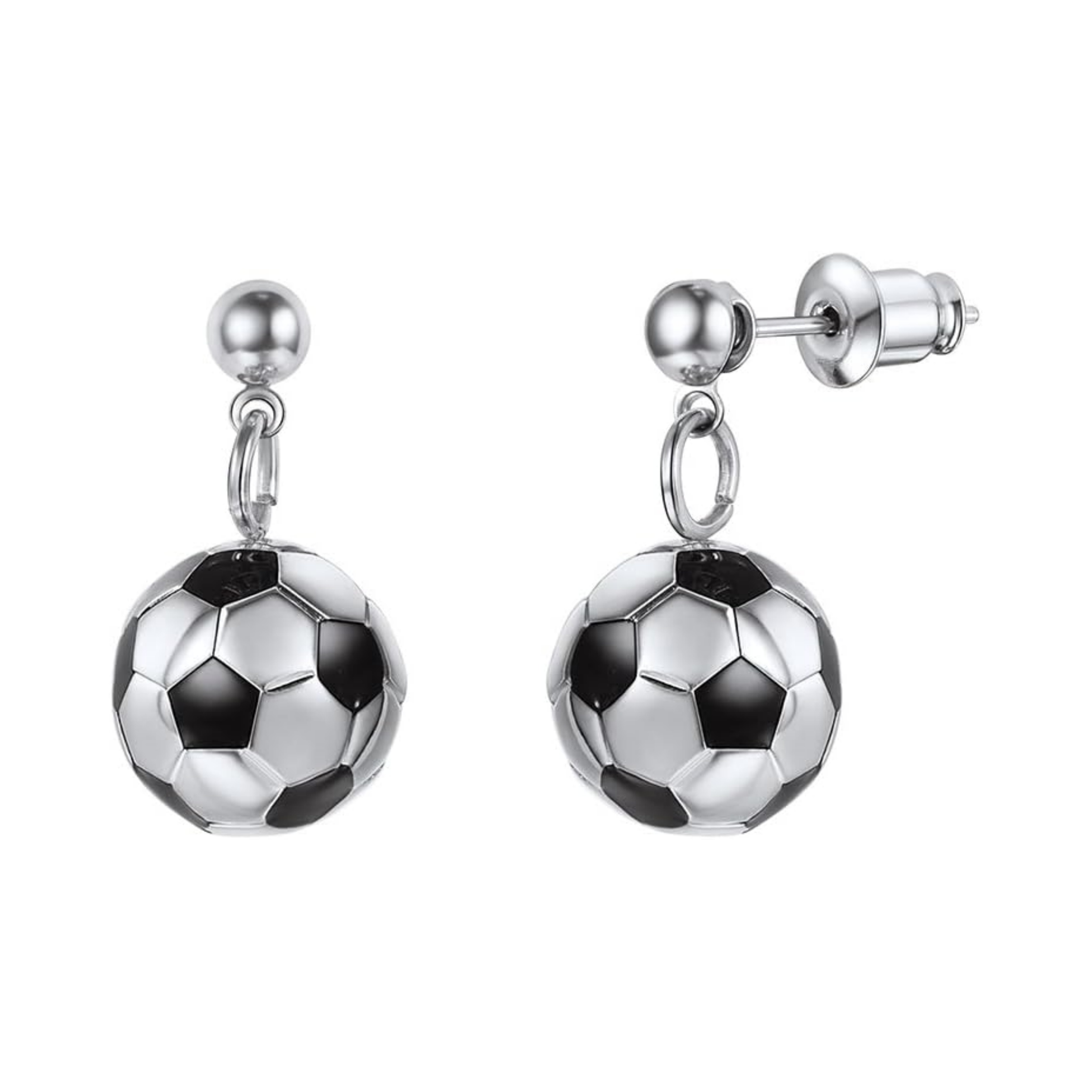 3D Soccer Ball Charms Dangle  Earrings