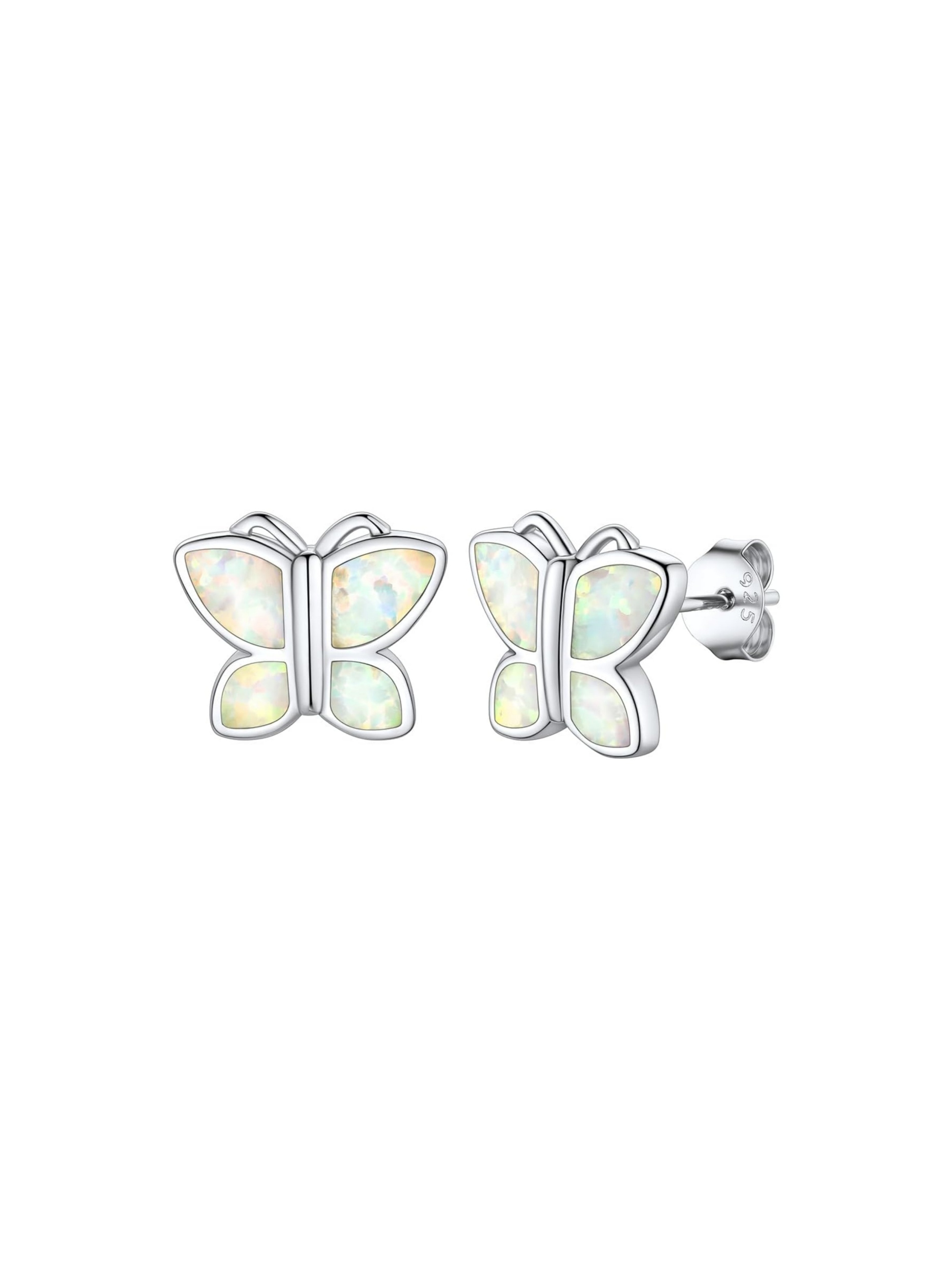 Opal Butterfly Earrings Studs