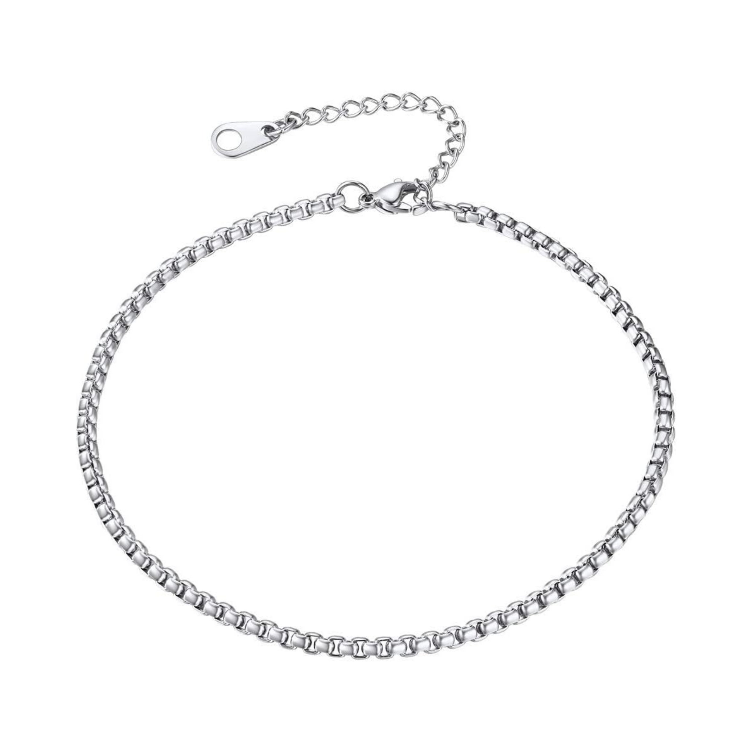 Stainless Steel Adjustable Box Link Chains Ankle