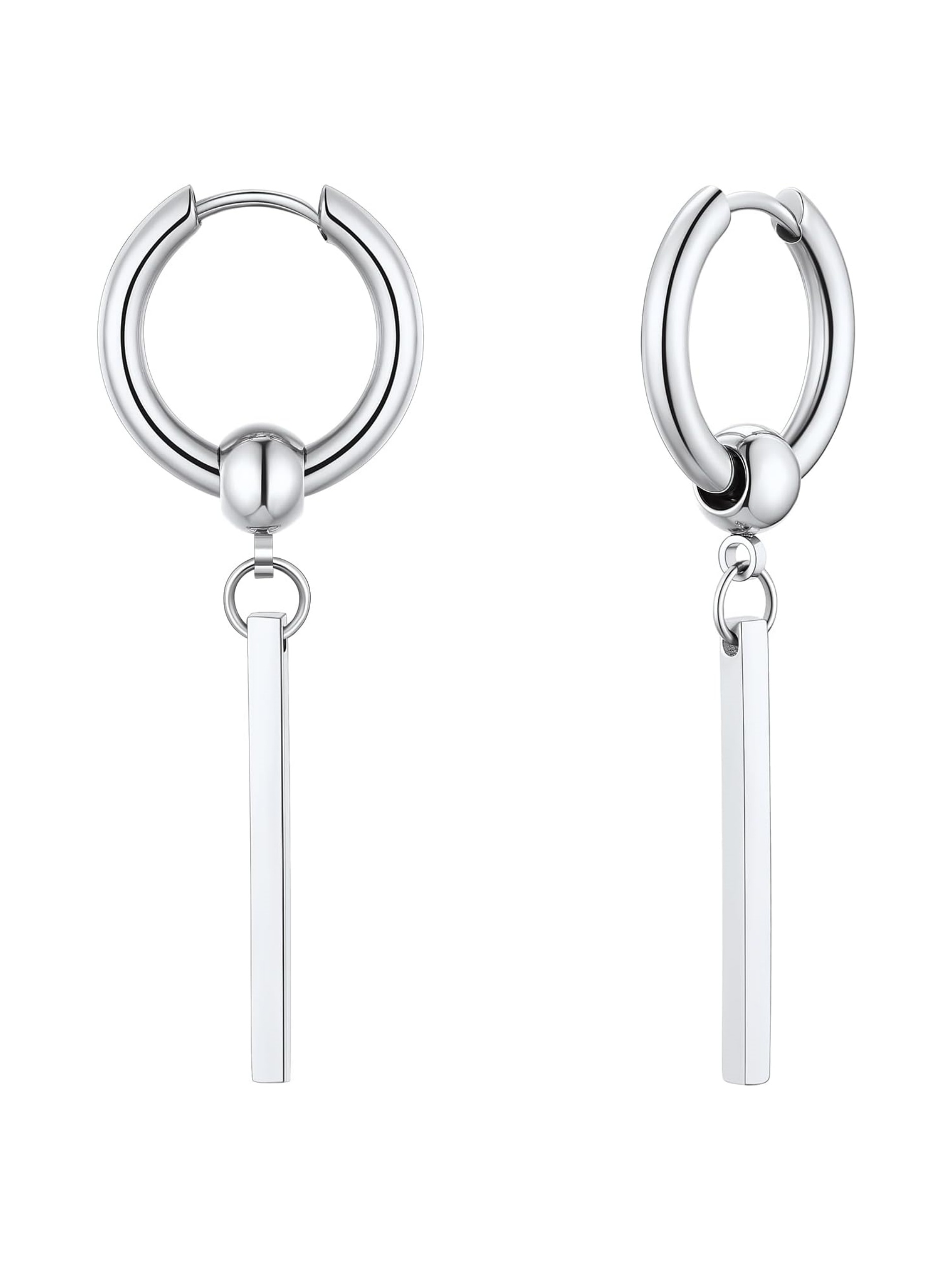 Stick with Hoop Bar Drop Earrings