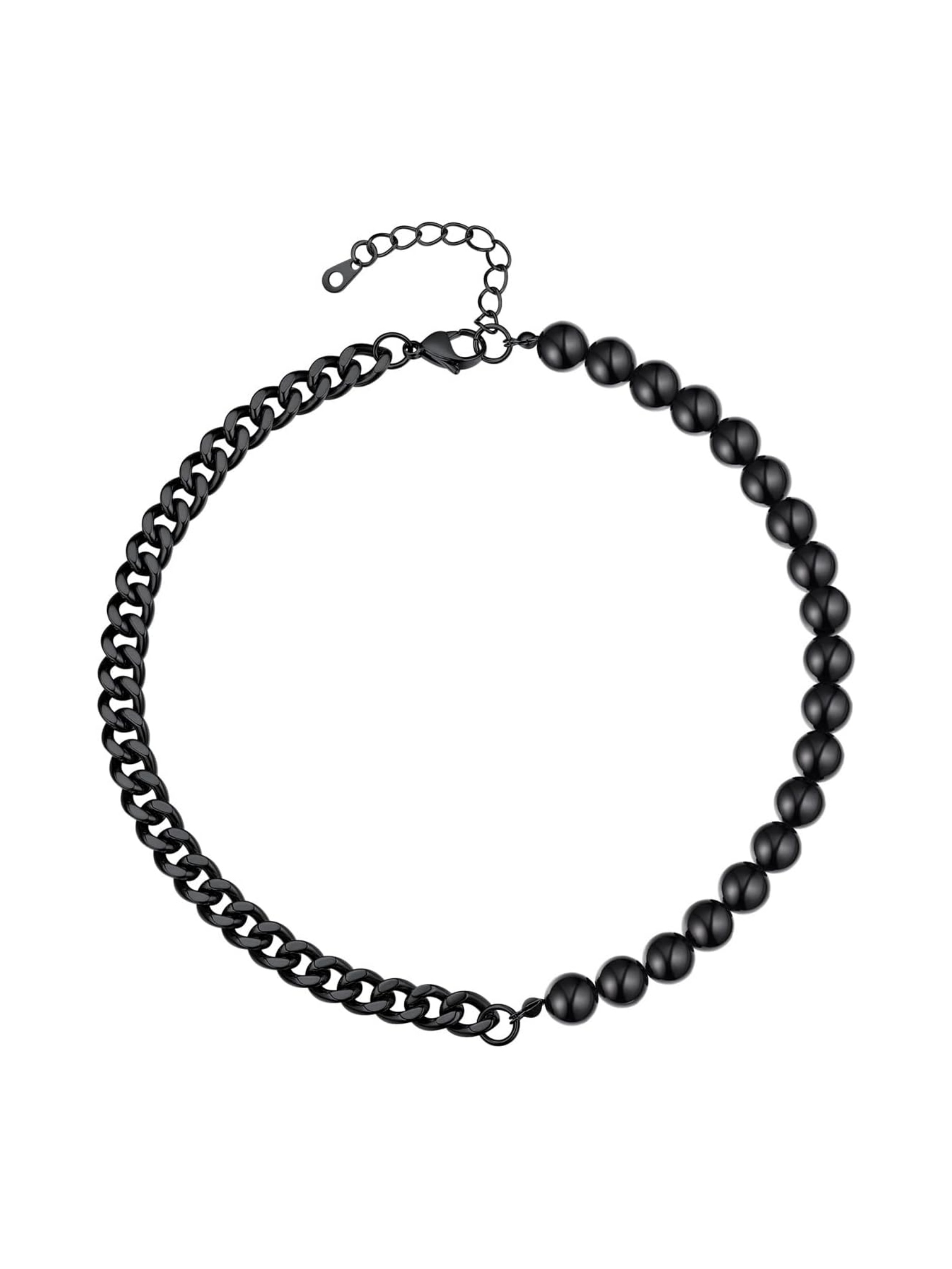 Trendy Punk Half Pearl Choker Necklace